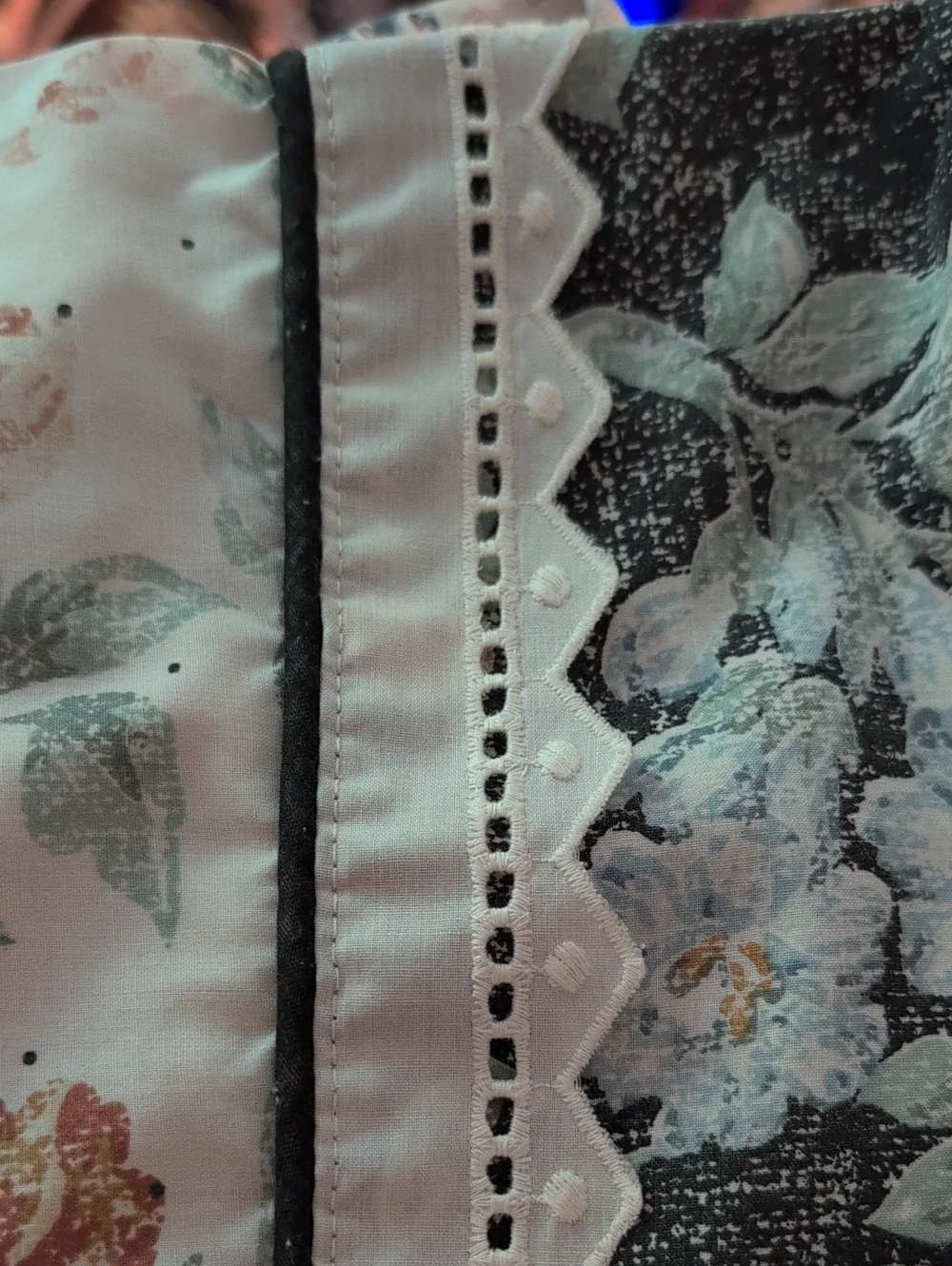 Vintage Floral & Quilted Patchwork Pillowcase Set Lot of 2 Cottagecore Farmhouse